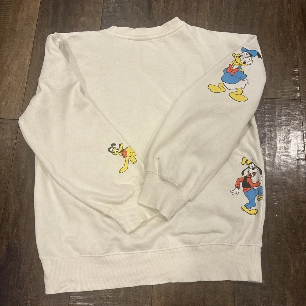 Disney Parks Mickey & Friends Character Cream Pullover Sweatshirt Crewneck ~XS